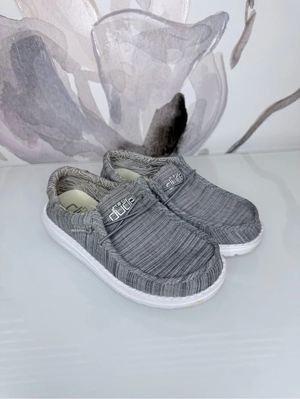 Hey Dude Kids Slip-On Clogs in Gray with White Sole